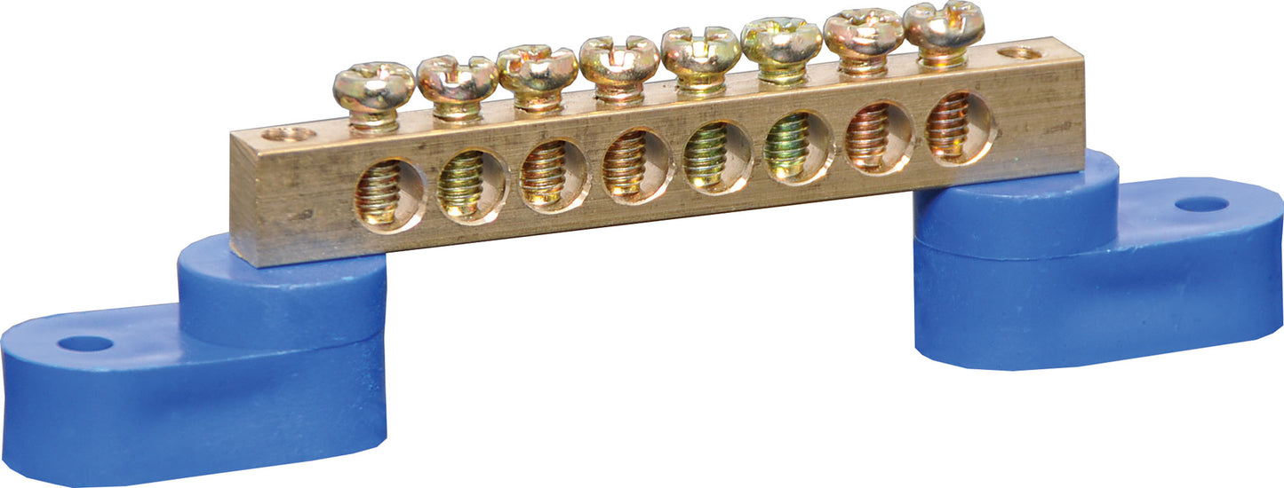 DC Power Connectors 8 Way Machined Brass Busbar P2190