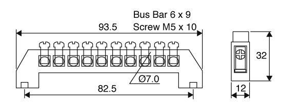 DC Power Connector 8 Way Busbar Terminal Block 75A P2197