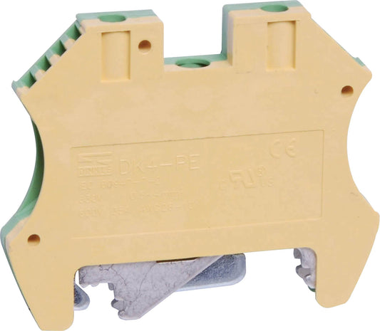 DIN Rail Terminal 25A 2.5mm Green/Yellow P2412