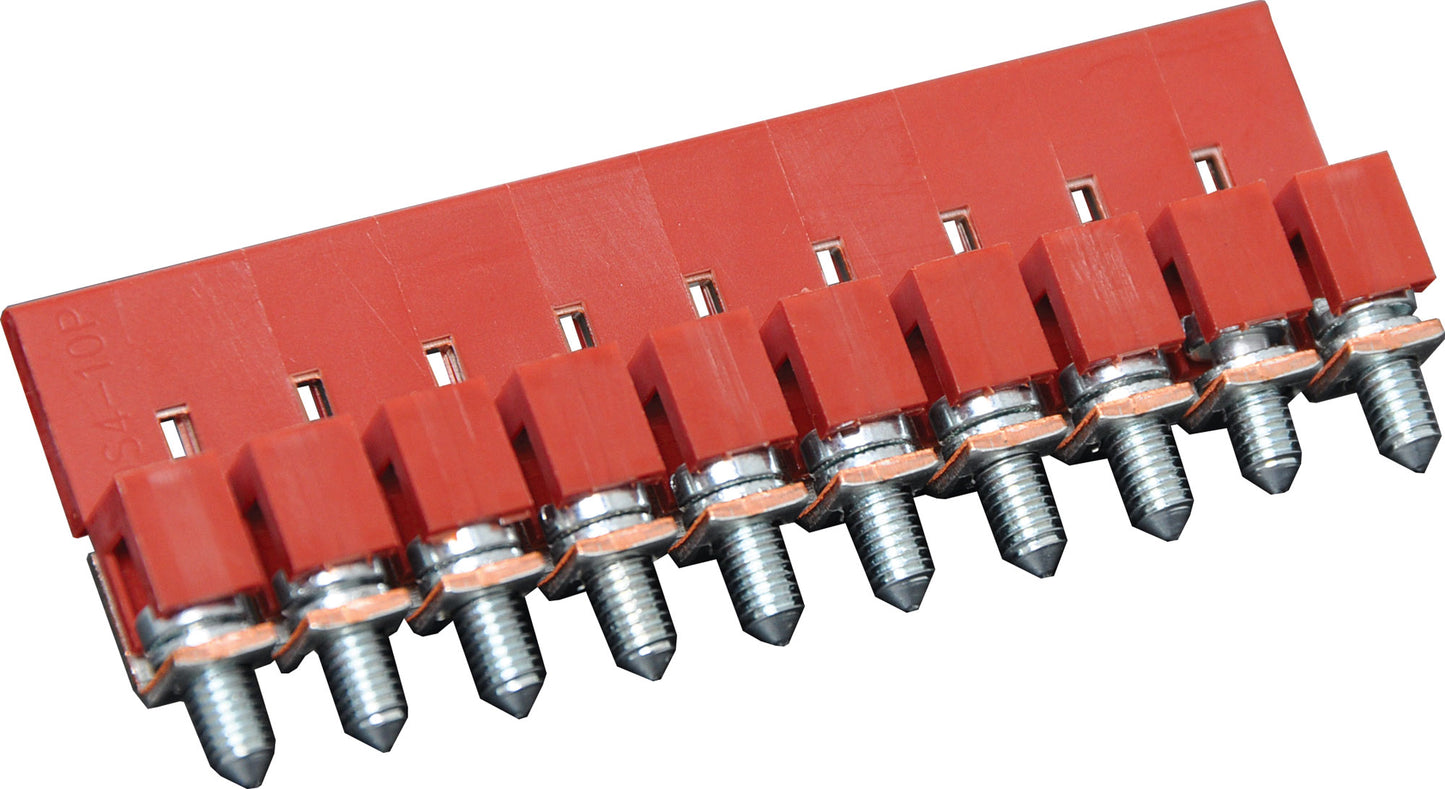 Screw Terminal Shorting Link For 25A DIN Rail Terminals Red P2463