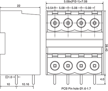 Pluggable Headers 3 Way 5.08mm Horizontal PCB Mount Pluggable Socket P2933