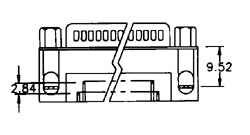 D-Sub Connector DE9 Female PCB Mount 90 Deg. P3030