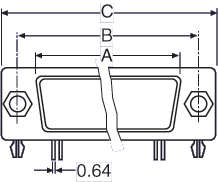 D-Sub Connector DE9 Male PCB Mount 90 Deg. P3020