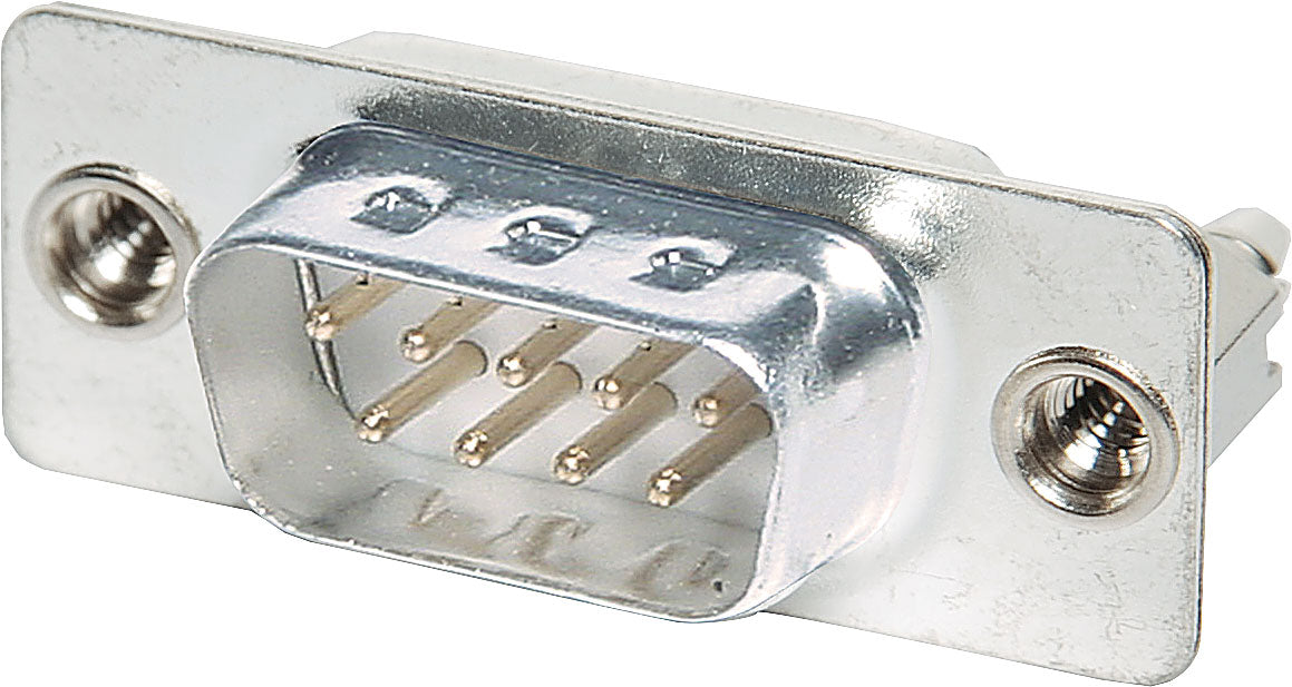 D-Sub Connector DE9 Male PCB Mount With Board Locks P3043