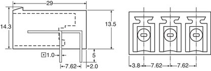 Pluggable Headers 2 Way 7.62mm Horiz PCB Mount Pluggable Socket P4342