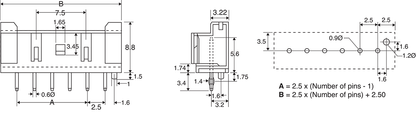 Pluggable Header 3 Way 2.5mm Crimp Housing P5753