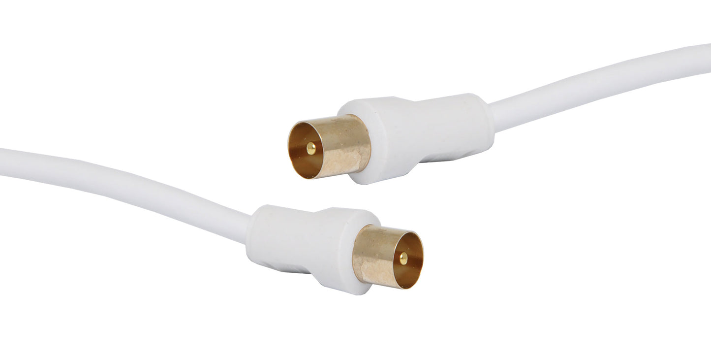 Aerial Cable PAL Male To PAL Male TV Aerial Cable White 3m P6523