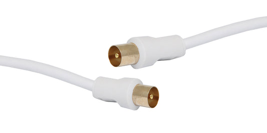 Aerial Cable PAL Male to PAL Male TV Aerial Cable White 5m P6524