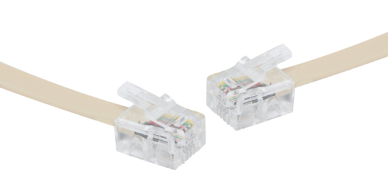 Telephone Cable RJ14 Plug to RJ14 Plug 2m Ivory P7066