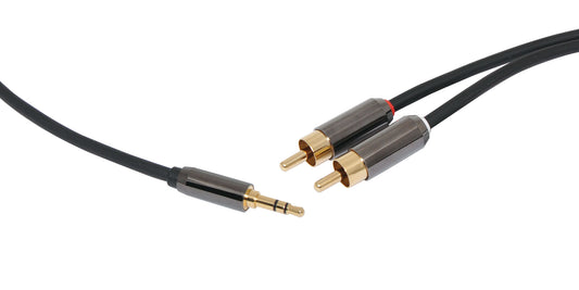 Audio Lead 3.5mm Stereo Plug to 2 RCA Male Cable 1m P7220A