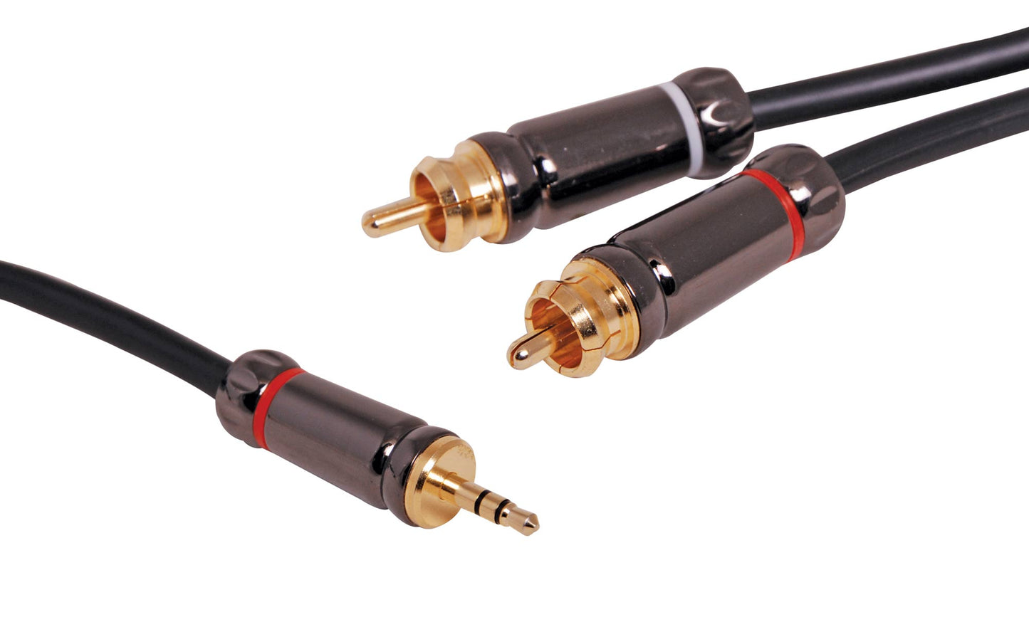 Audio Lead 3.5mm Stereo Plug to 2 RCA Male Cable 3m P7222A