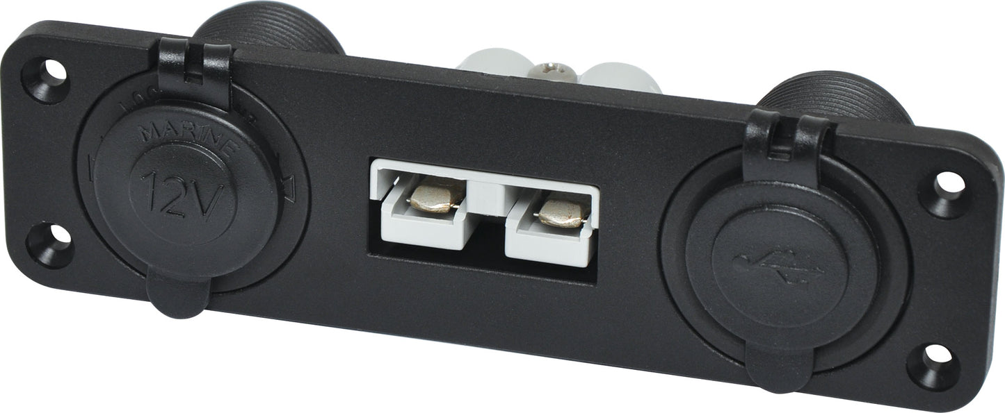 DC Power Connectors Panel Mount Anderson Style With Car Accessory / USB P7812