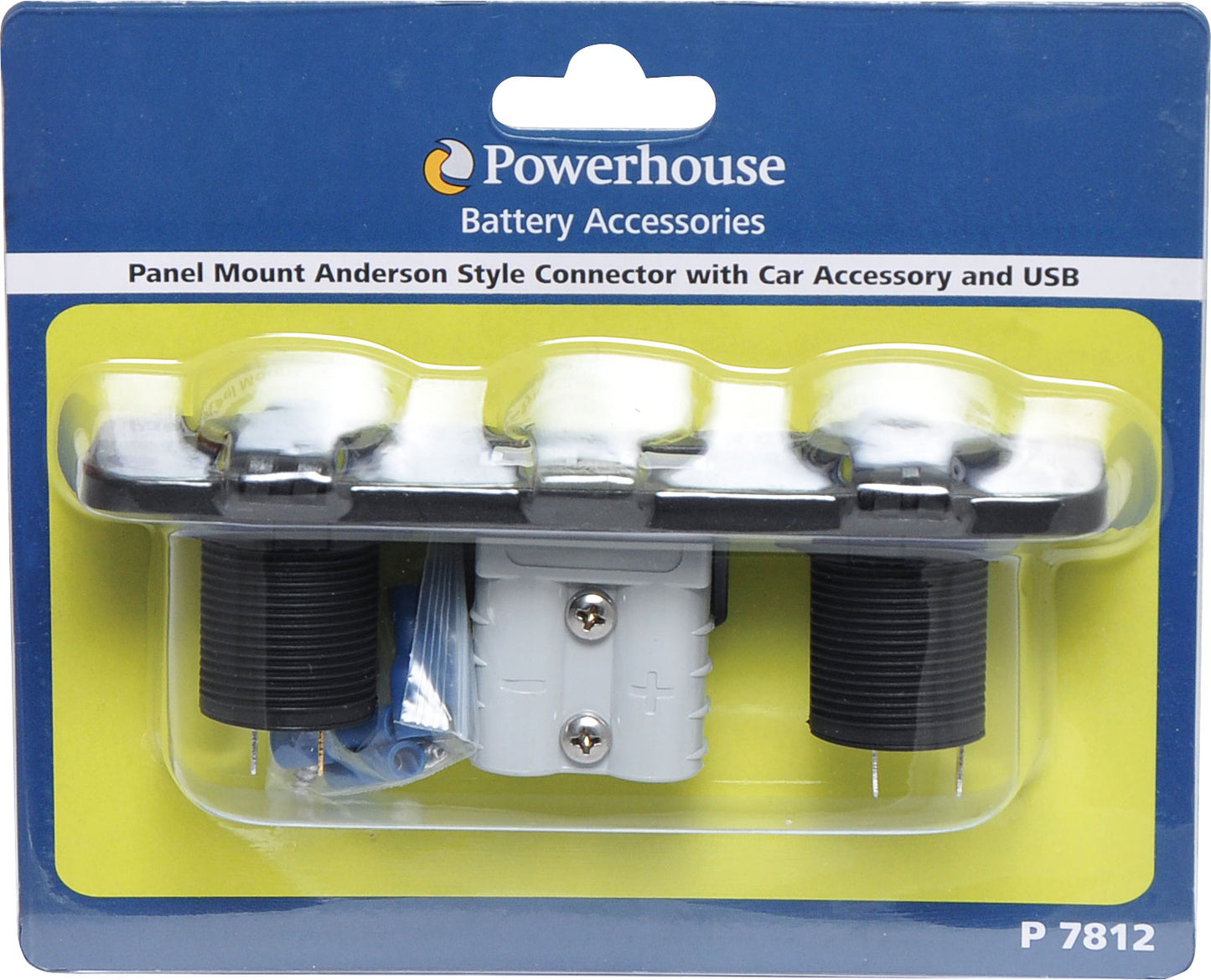 DC Power Connectors Panel Mount Anderson Style With Car Accessory / USB P7812