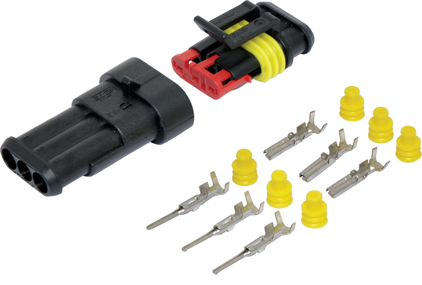 DC Power Connector Weatherproof Multipole DC Connector 3 pole 14A P7893