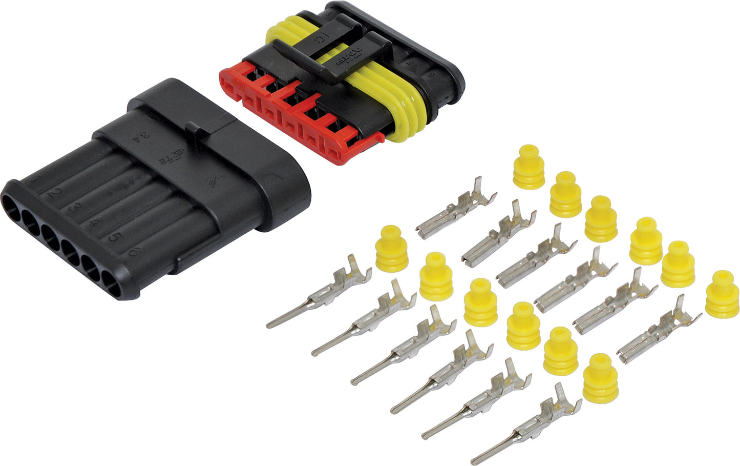 DC Power Connector Weatherproof Multipole DC Connector 6 pole 14A P7896