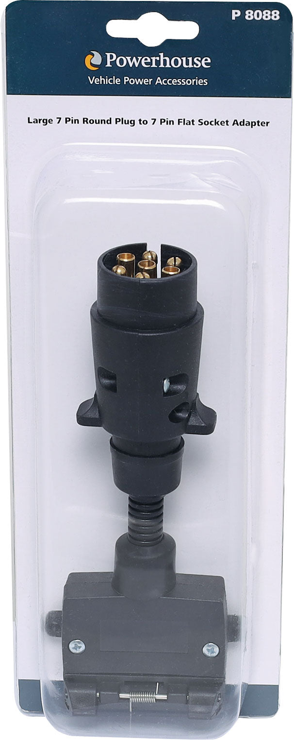 DC Power Connector Large 7 Pin Round Plug To 7 Pin Flat Socket Adapter P8088