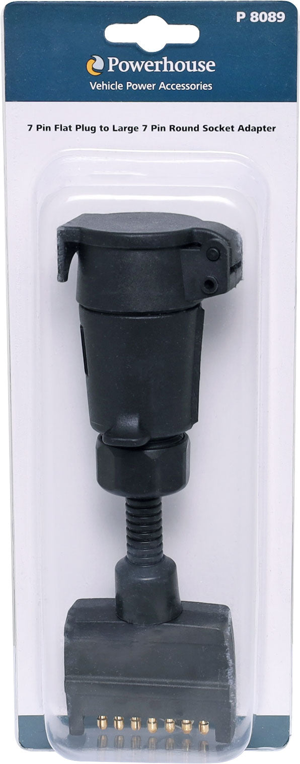 DC Power Connector 7 Pin Flat Plug To Large 7 Pin Round Socket Adapter P8089