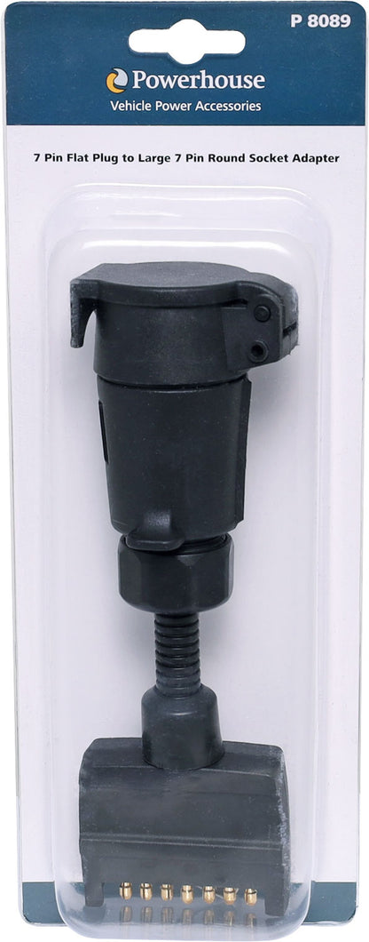 DC Power Connector 7 Pin Flat Plug To Large 7 Pin Round Socket Adapter P8089