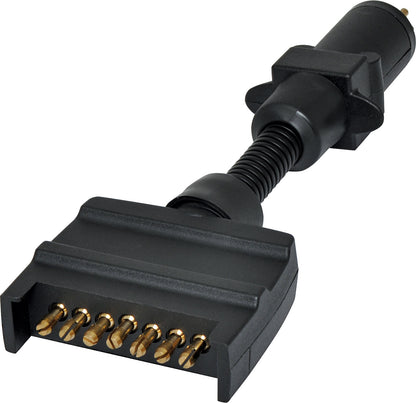 DC Power Connector 7 Pin Flat to 7 Pin Round Trailer Adapter P8090