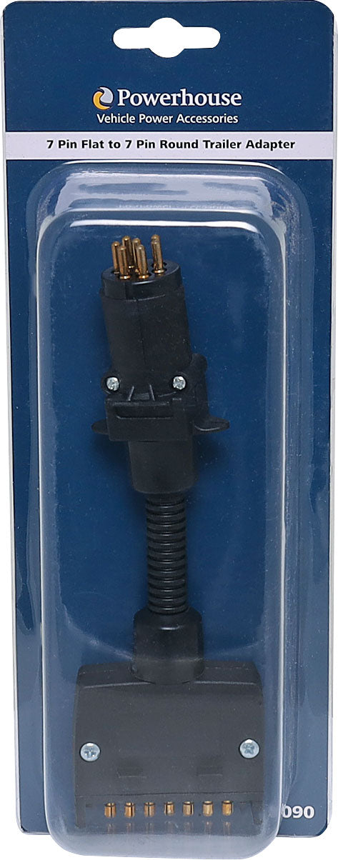 DC Power Connector 7 Pin Flat to 7 Pin Round Trailer Adapter P8090