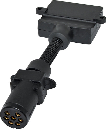 DC Power Connector 7 Pin Round to 7 Pin Flat Trailer Adapter P8091