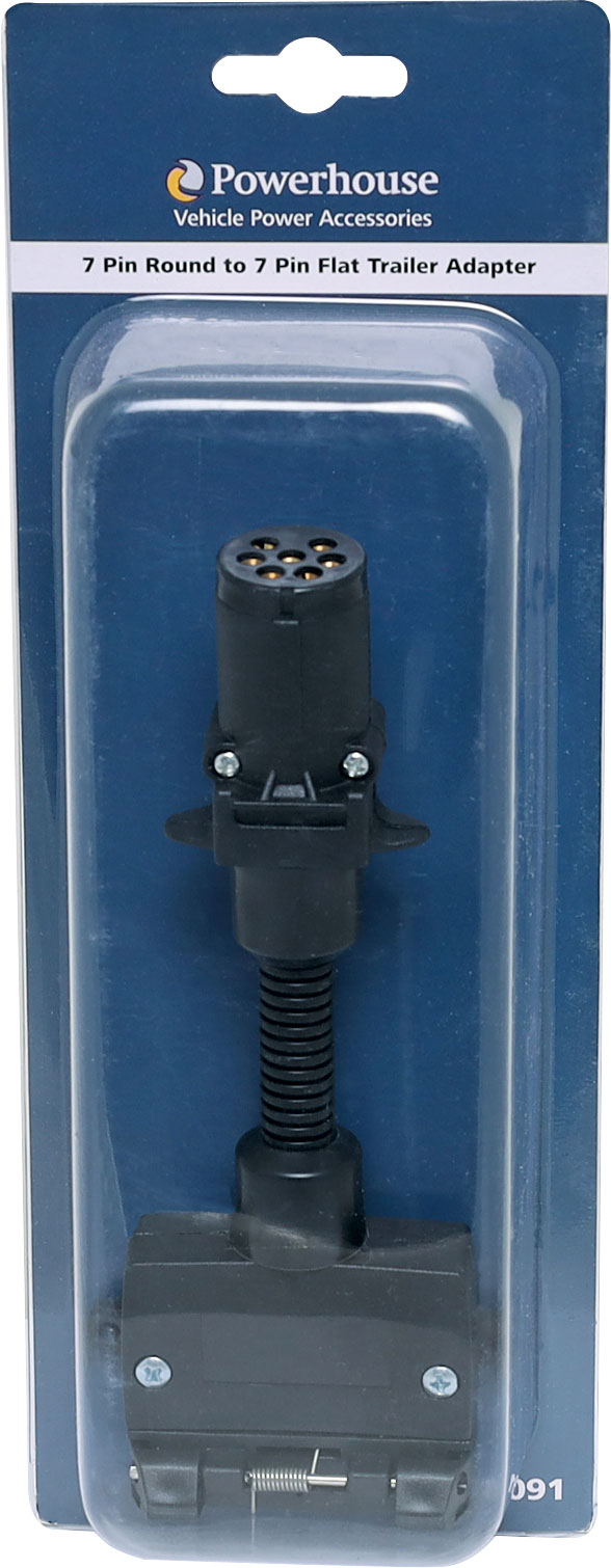 DC Power Connector 7 Pin Round to 7 Pin Flat Trailer Adapter P8091