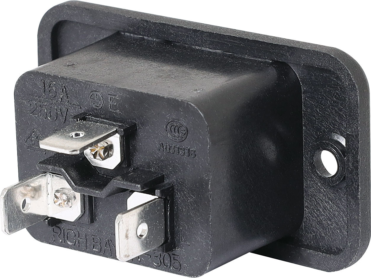 C20 Male Socket Chassis Mount 16A IEC P8315