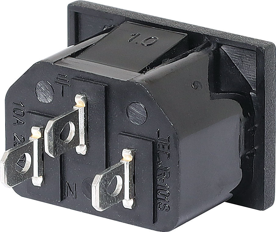 C14 Male Socket Chassis Snap-In 10A IEC P8321B