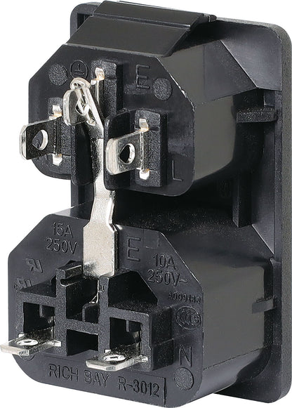 C13/C14 Socket Plug Combination Chassis Snap-In 10A IEC P8330A