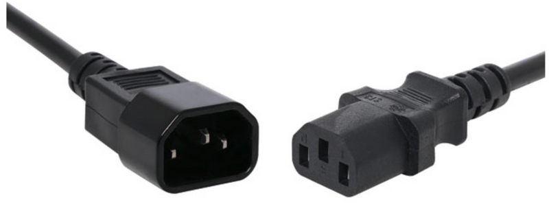 Appliance Mains Power Cable IEC C13 - C14 10A Black 0.75m P8422