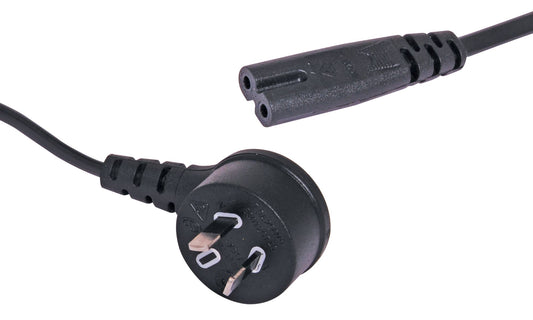Appliance Mains Power Cable IEC C7 Figure 8 2.5A 90 Deg. 2m Black P8423A