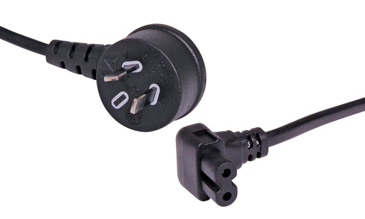 Appliance Mains Power Cable Figure 8 C7 90 Deg 2.5A 2 Pin 2m Black P8432