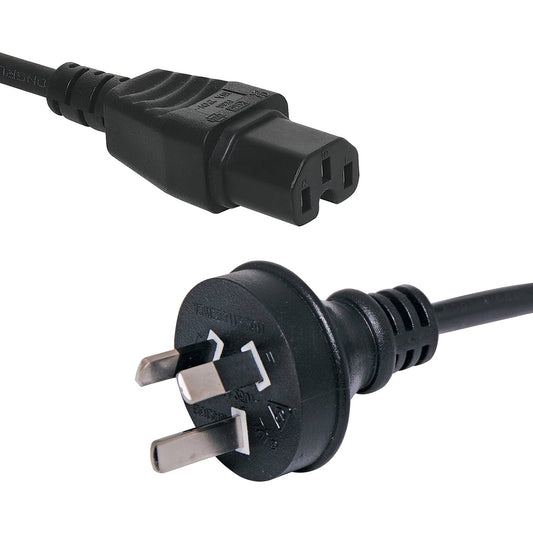 Appliance Power Cables IEC15 10A to 3 Pin Black 1m P8440