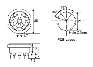 Valves 12AX7/12AT7 9 Pin Ceramic PCB Mount Power Socket P8499