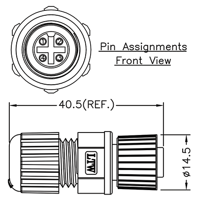 Circular Connectors 4 Pin 4A M12 Screw On Line Female IP68 Waterproof P9844