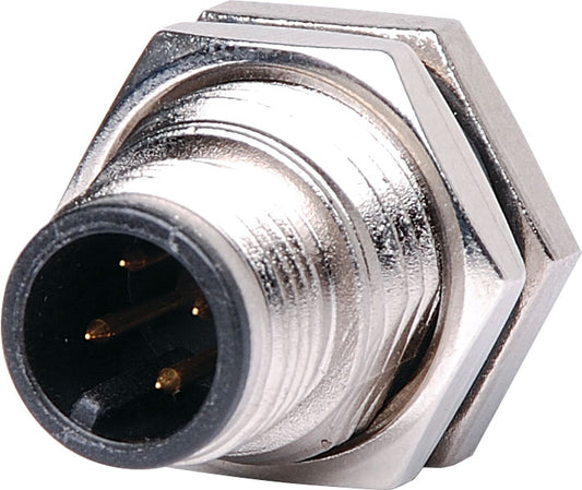 Circular Connectors 4 Pin 4A M12 Screw On Chassis Male IP68 Waterproof P9849