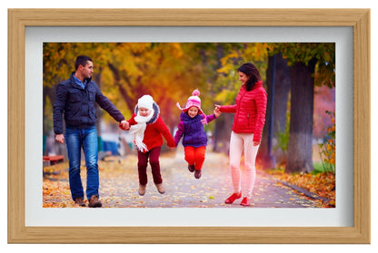 Digital Photo Frame Wi Fi 15.6in Touch Panel 32GB Light Sensors SD/USB Timber PF1501WV