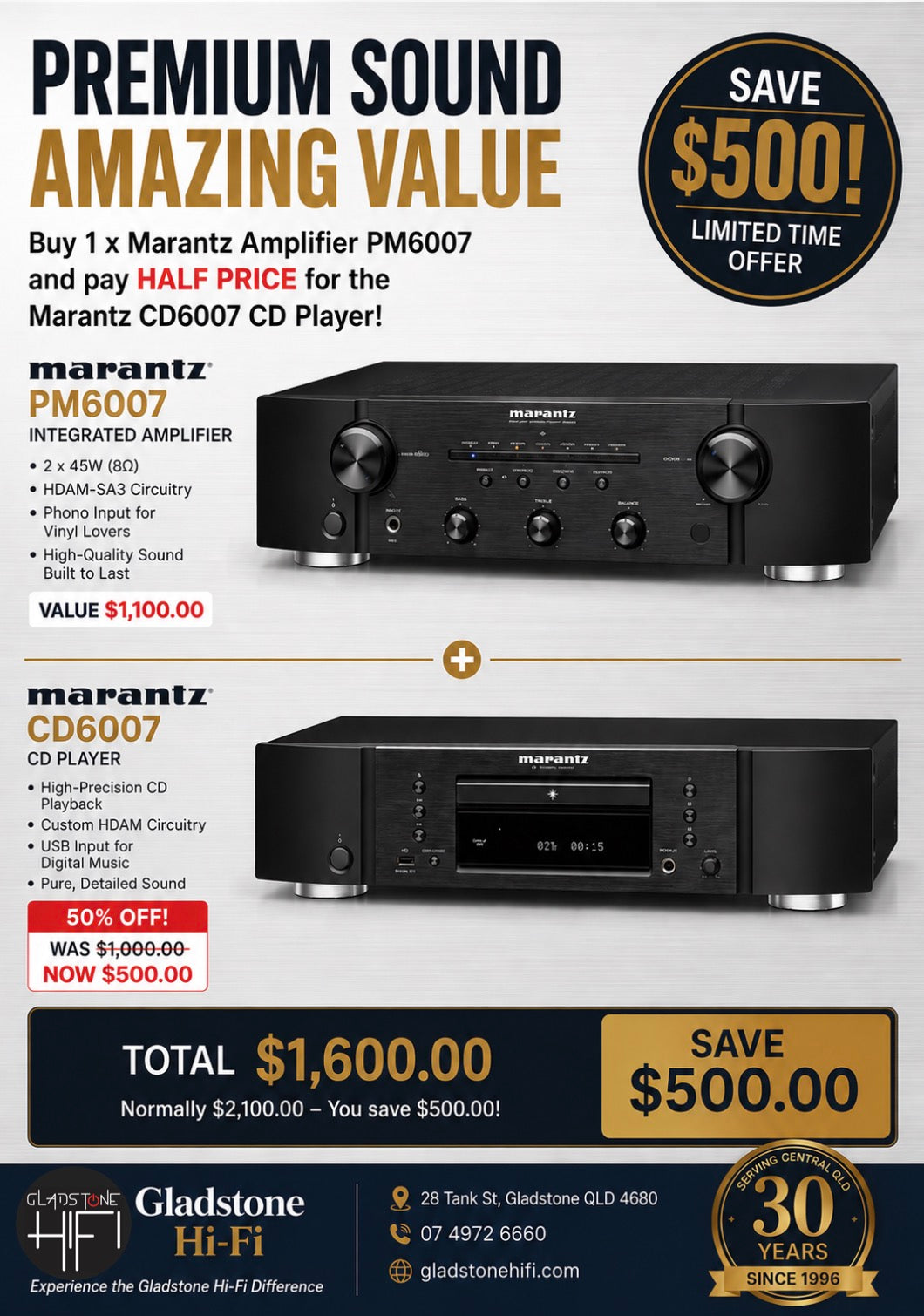 Marantz CD6007 CD Player HIFCD6007B