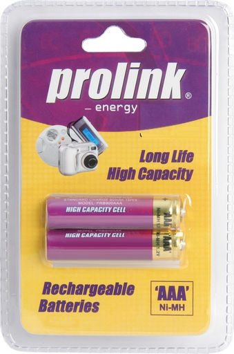 Prolink AAA Rechargeable Battery 950mah 2pk PRB950-BP2