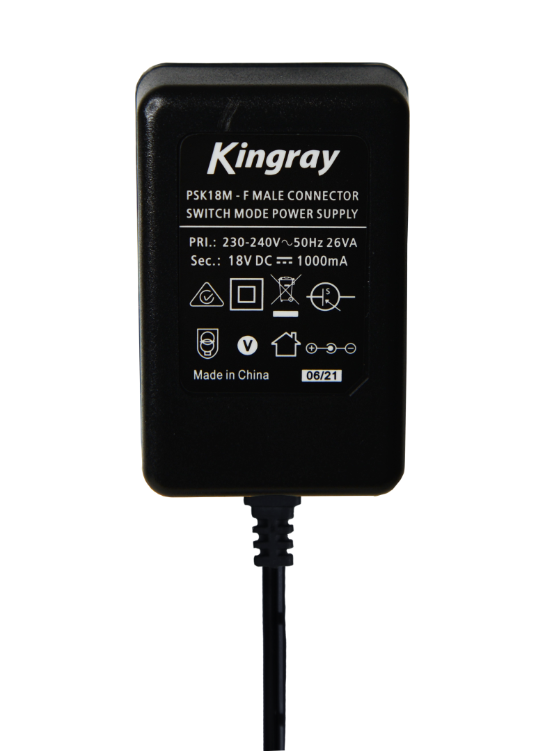 Kingray PSU 18VDC 1000MA F Connector PSK18M