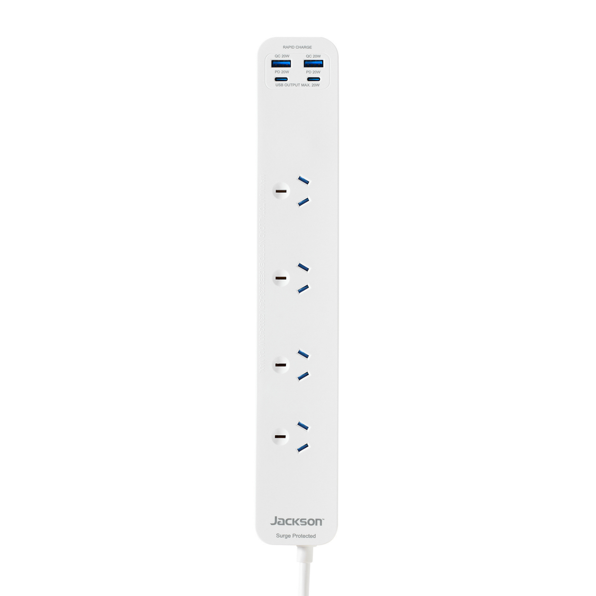Mains 4 Way Powerboard Surge 2xusb-a Qc 3.0 2x Usb-c Pd Fast Charge P20w44w