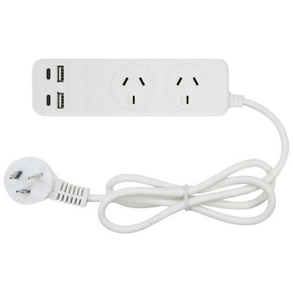 Power Board 2 Way With 2X USB & 2x USB-C Ports PT2USB3AC