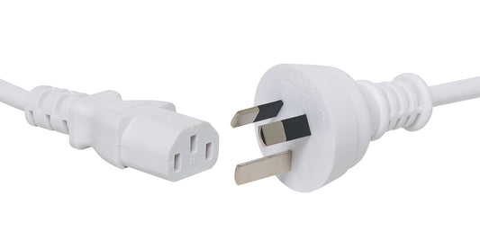 Appliance Mains Power Cable IEC C13 7.5A 3 Pin 2m White PW8438