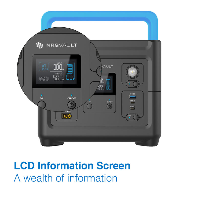 NRGVault PV500 500W Portable Power Station PWR-PV500-PS