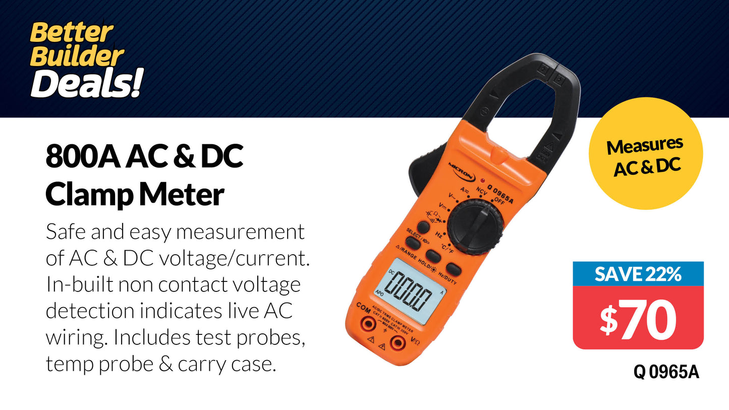 Clamp Meter High Current AC/DC 800A Q0965A