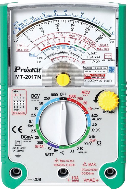 Pros Kit Analogue Multimeter With Transistor Test  Q1026B