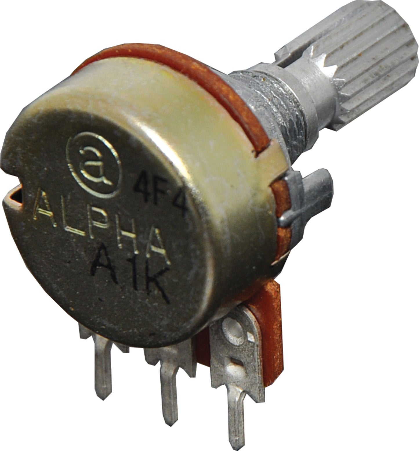 Potentiometers 1k Log 18T Spline 16mm Single Horizontal PCB Pot R2231