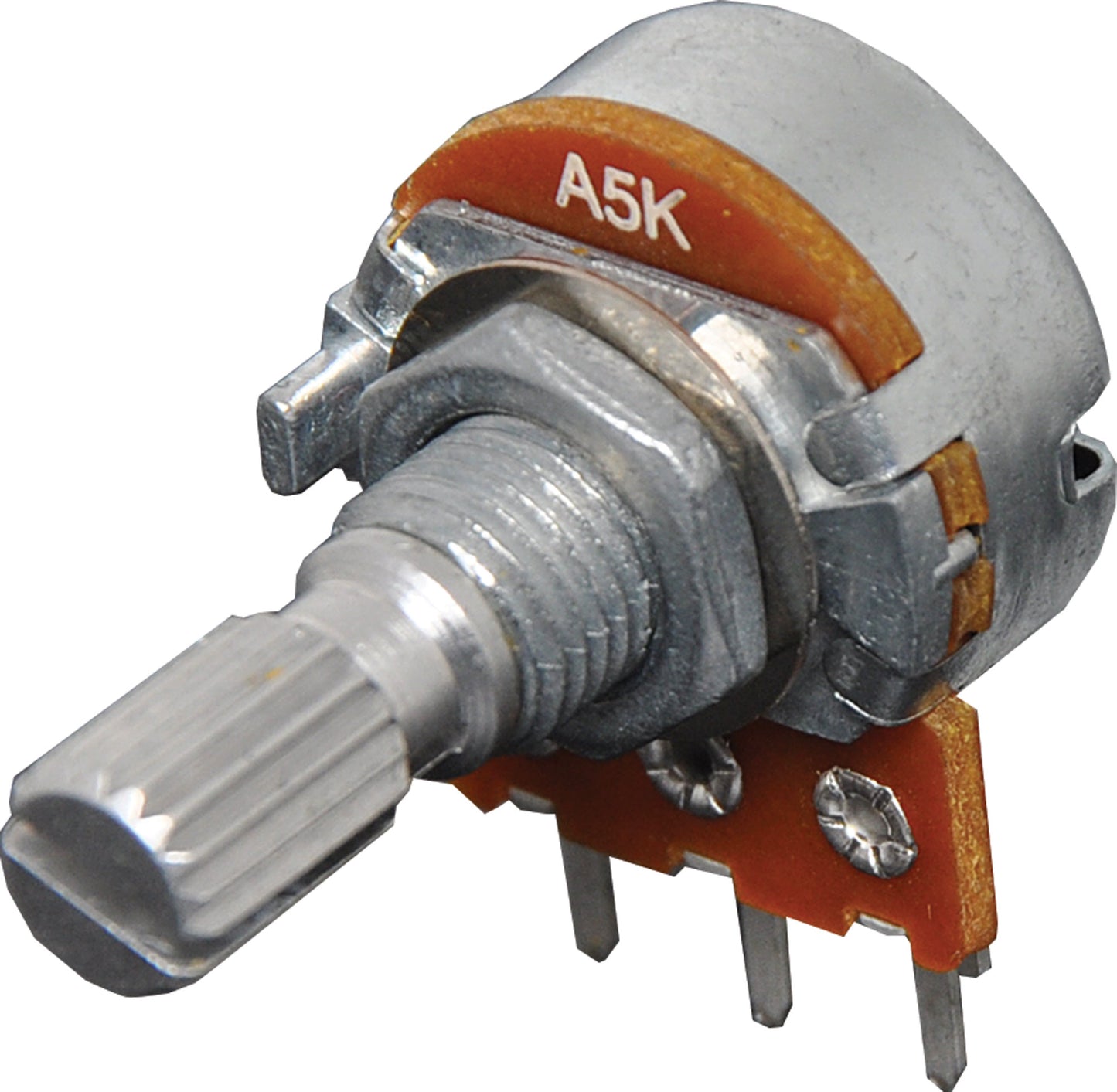 Potentiometer 5k Log 18T Spline 16mm Single Horizontal PCB R2232