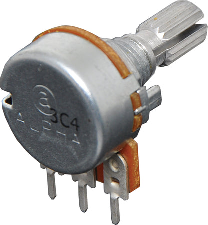 Potentiometer 5k Log 18T Spline 16mm Single Horizontal PCB R2232