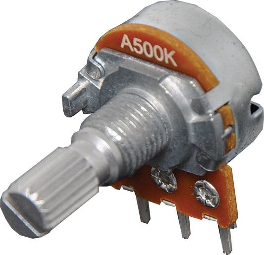 Potentiometer 500k Log 18T Spline 16mm Single Horizontal PCB R2237